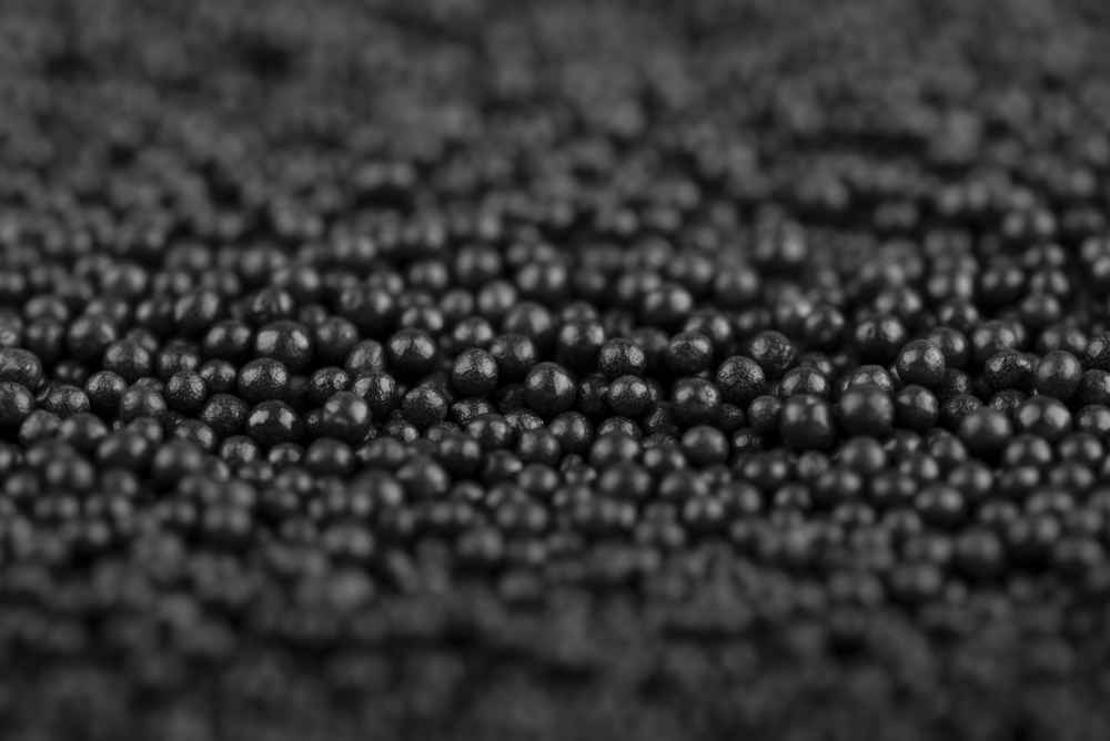 black background with small beads 1